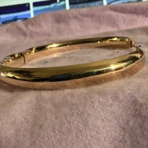 Solid 14 KT Gold 8mm Wide Bangle Bracelet